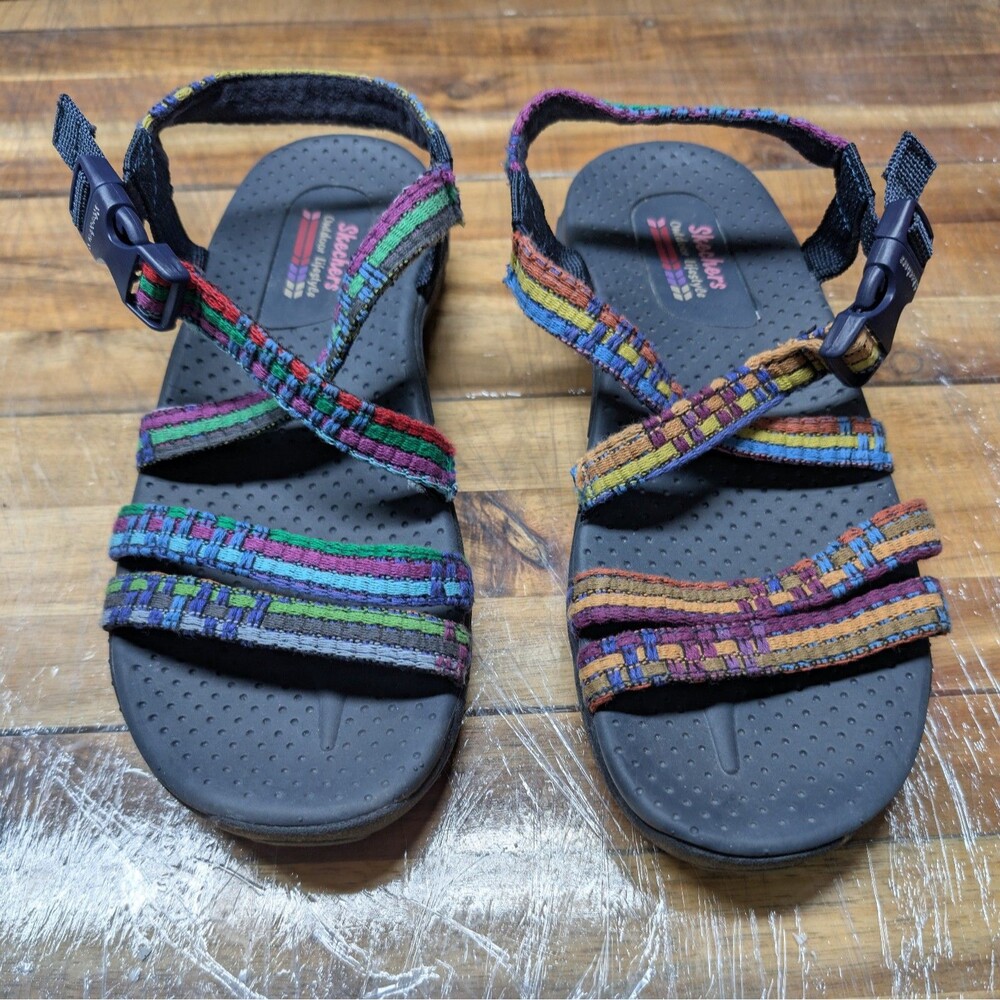 Skechers Women's Multicolor Woven Strap Sandals Size 7 Outdoor Lifestyle